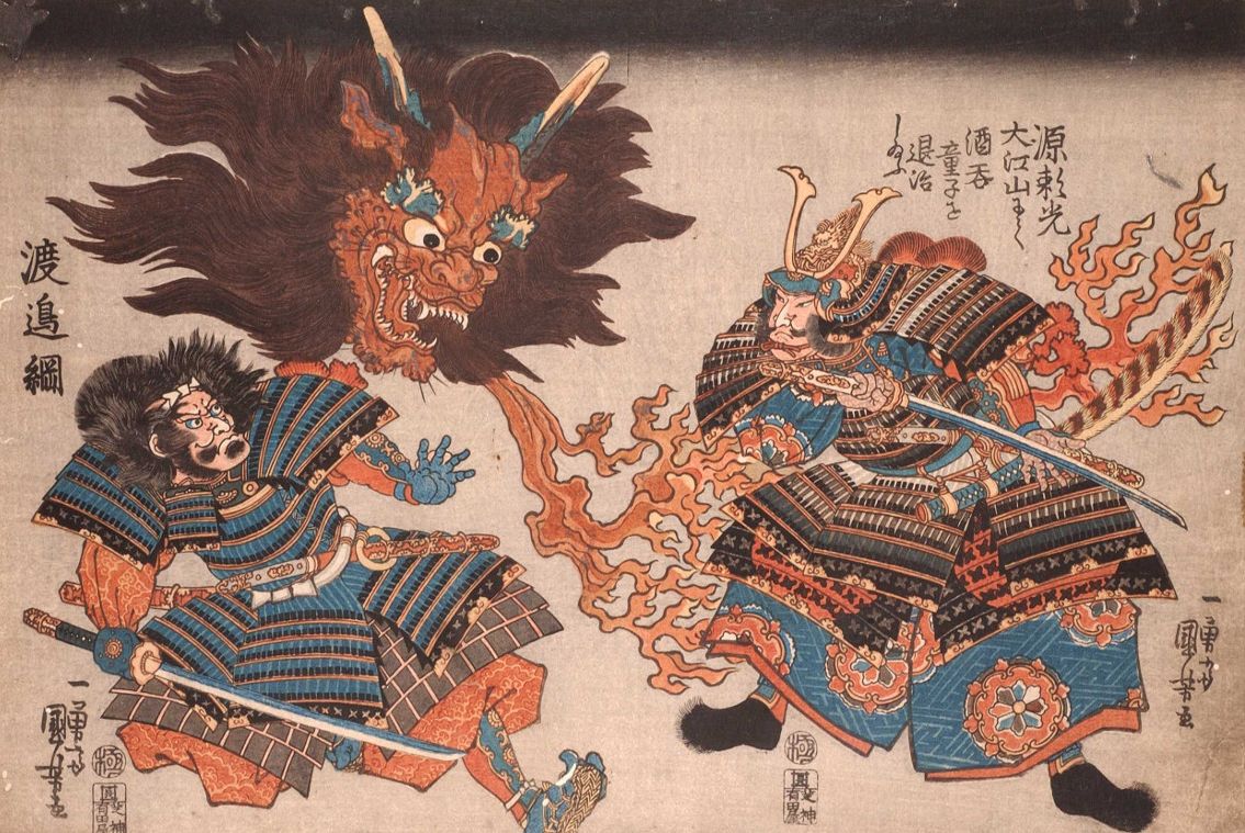Shuten-dōji demon woodblock print